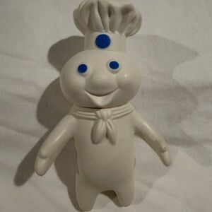 1971 Vintage Pillsbury Doughboy White Vinyl Figure with Blue Details